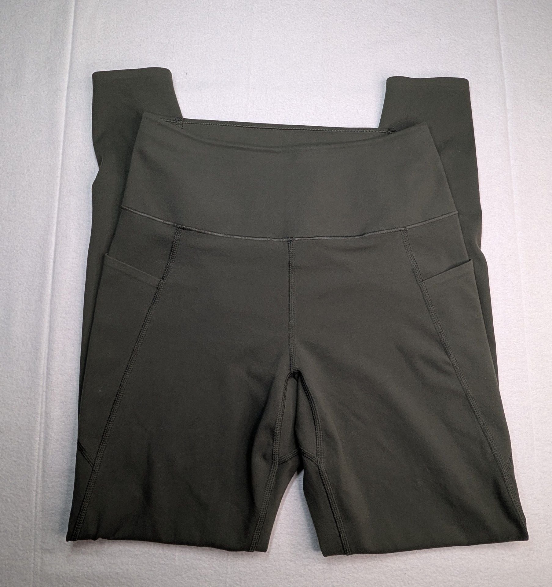 UNIQLO AIRism Leggings Size S Olive Green Pocket Yoga Activewear 3