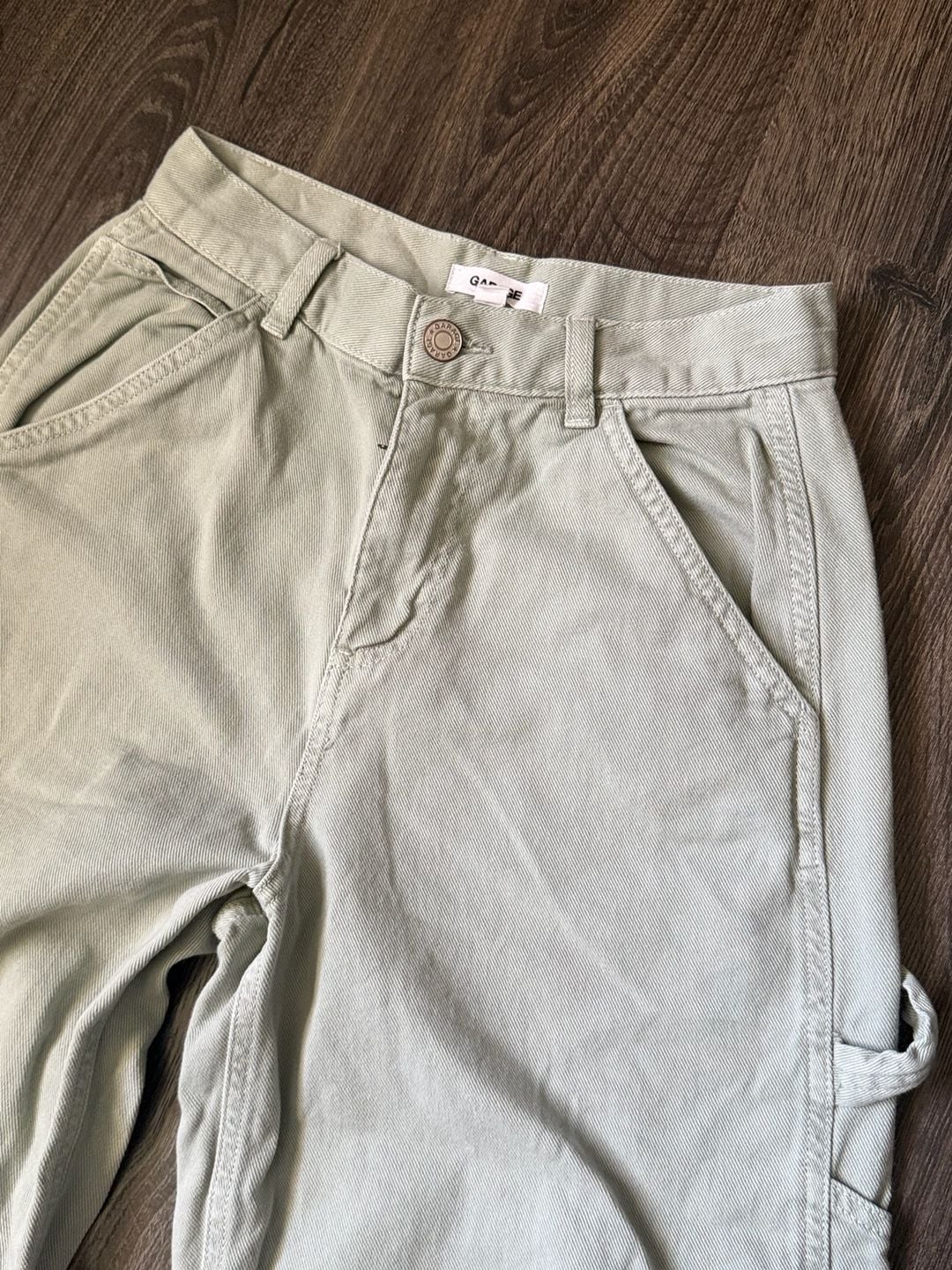Garage Carpenter Pants Size 0 Sage Green Utility Workwear 3