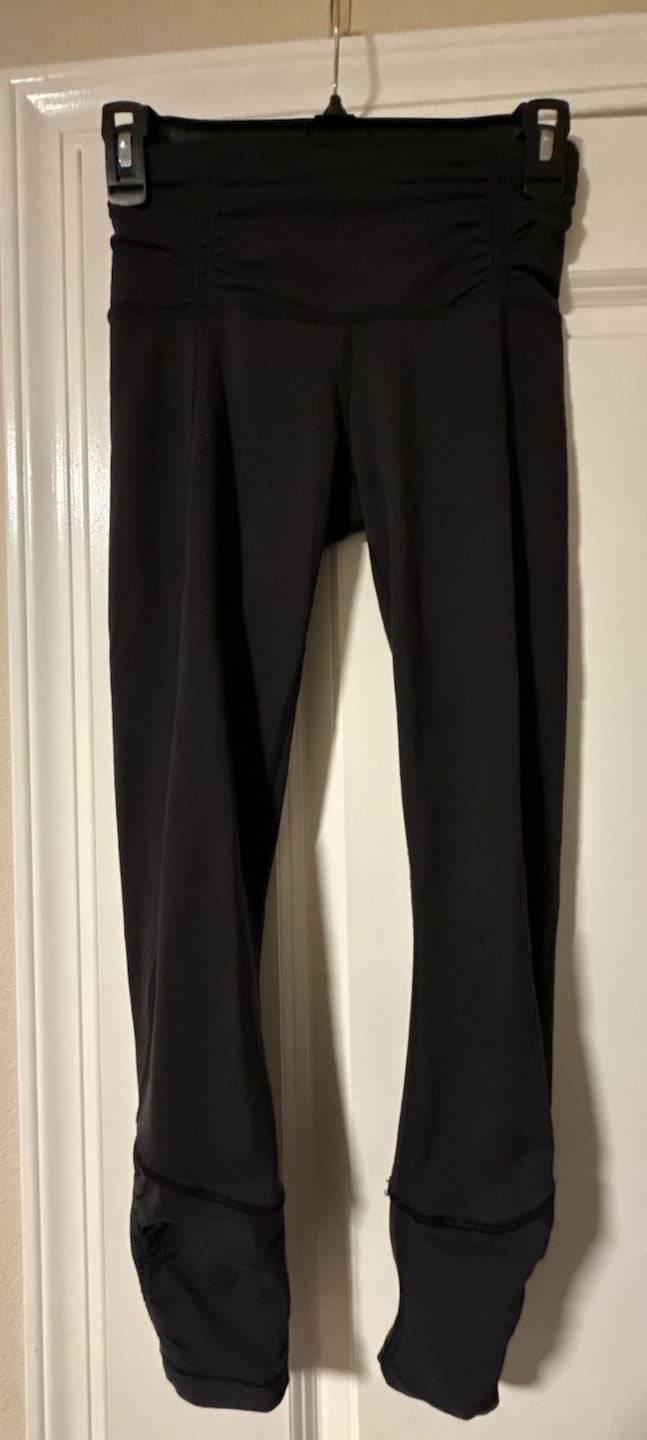 Lululemon Leggings Yoga Pants Ruched Zipped Ankle 2