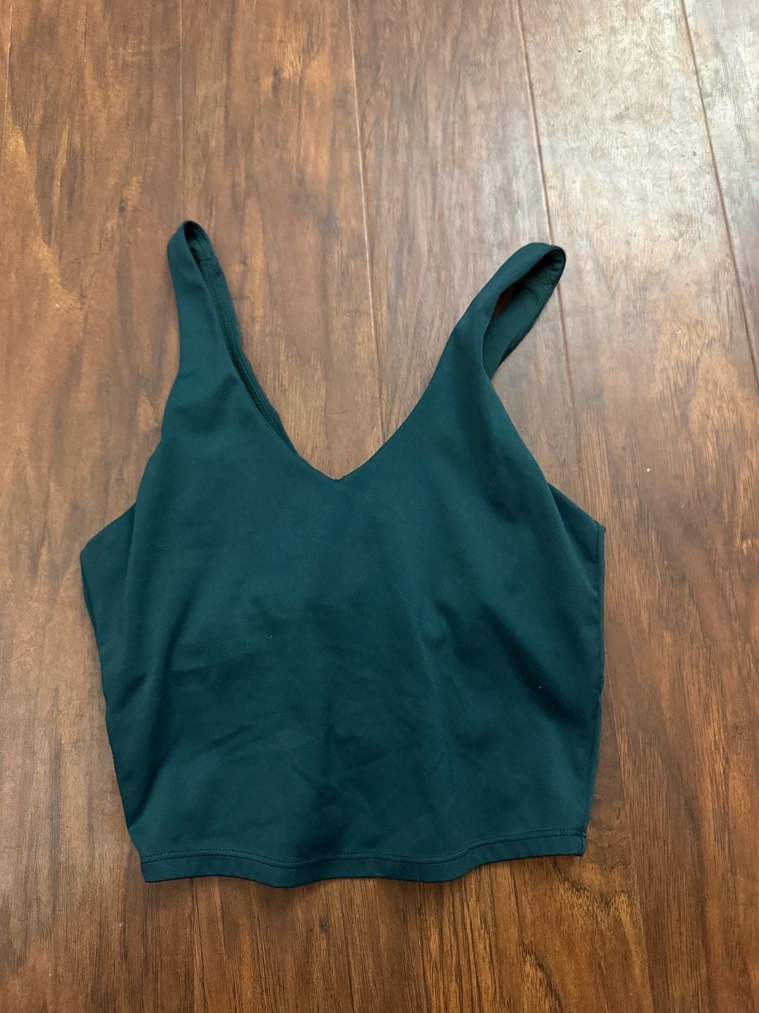 All in Motion Athletic Sports Bra Size XS Dark Green Crop Top V-Neck 2