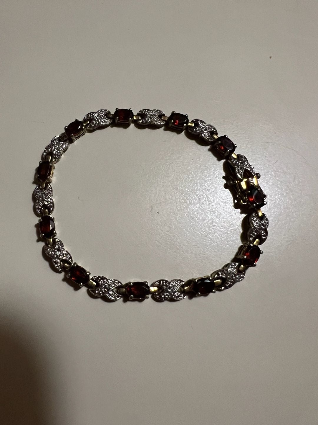 Sterling Silver Garnet Tennis Bracelet 2