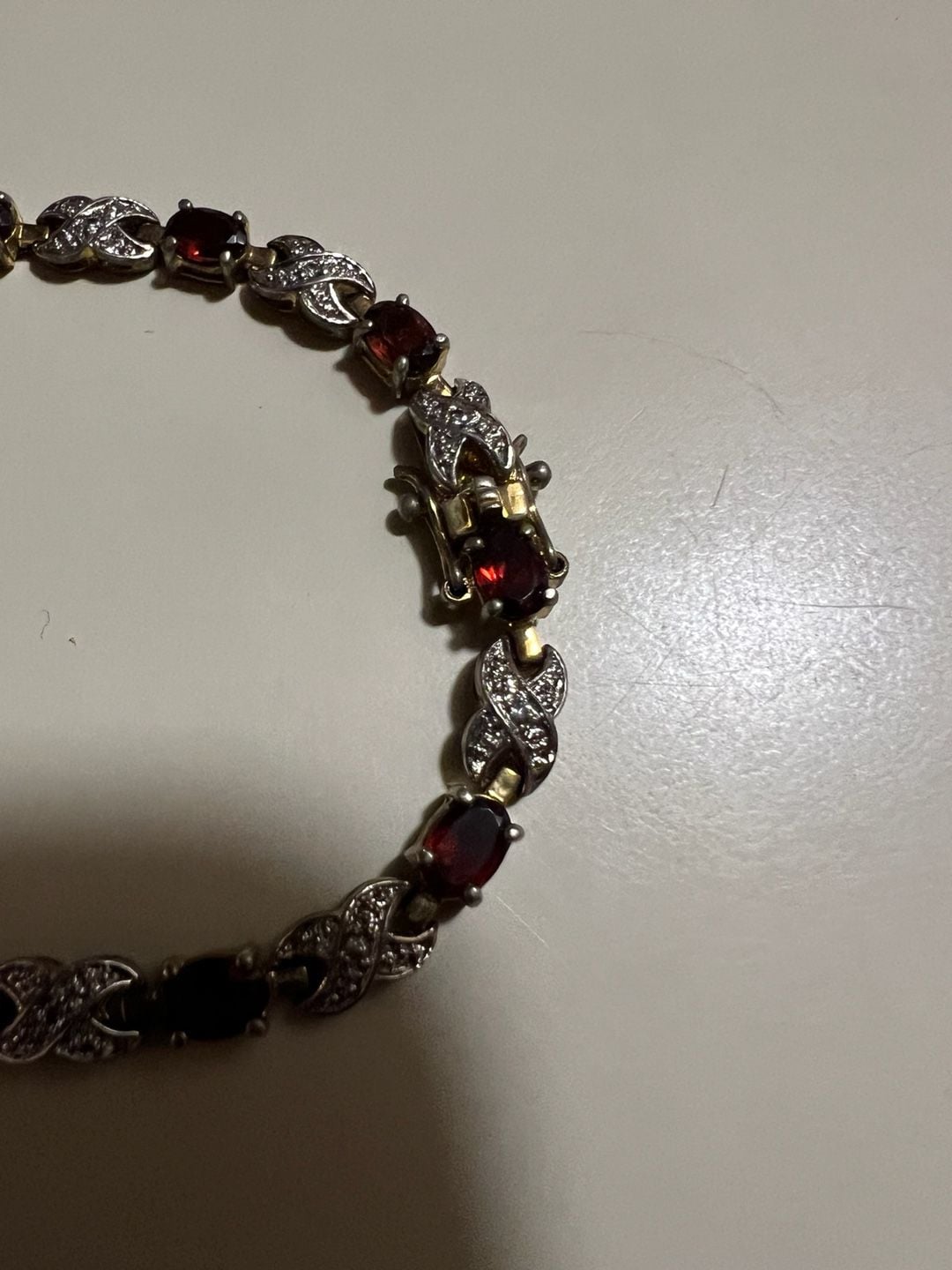 Sterling Silver Garnet Tennis Bracelet 3