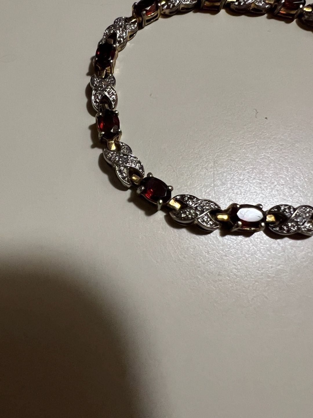 Sterling Silver Garnet Tennis Bracelet 4