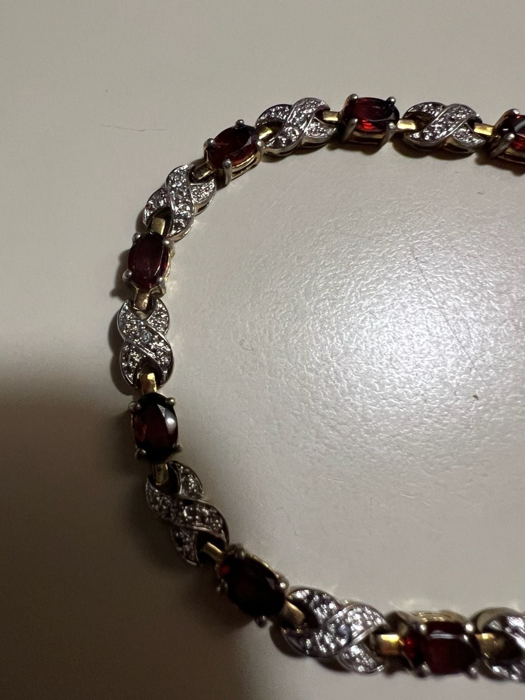 Sterling Silver Garnet Tennis Bracelet 5