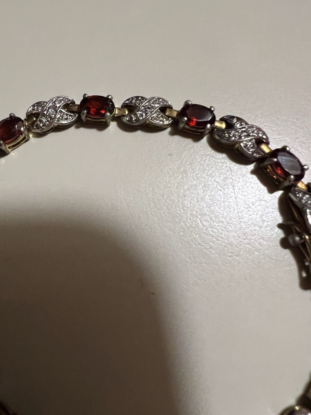 Sterling Silver Garnet Tennis Bracelet 6