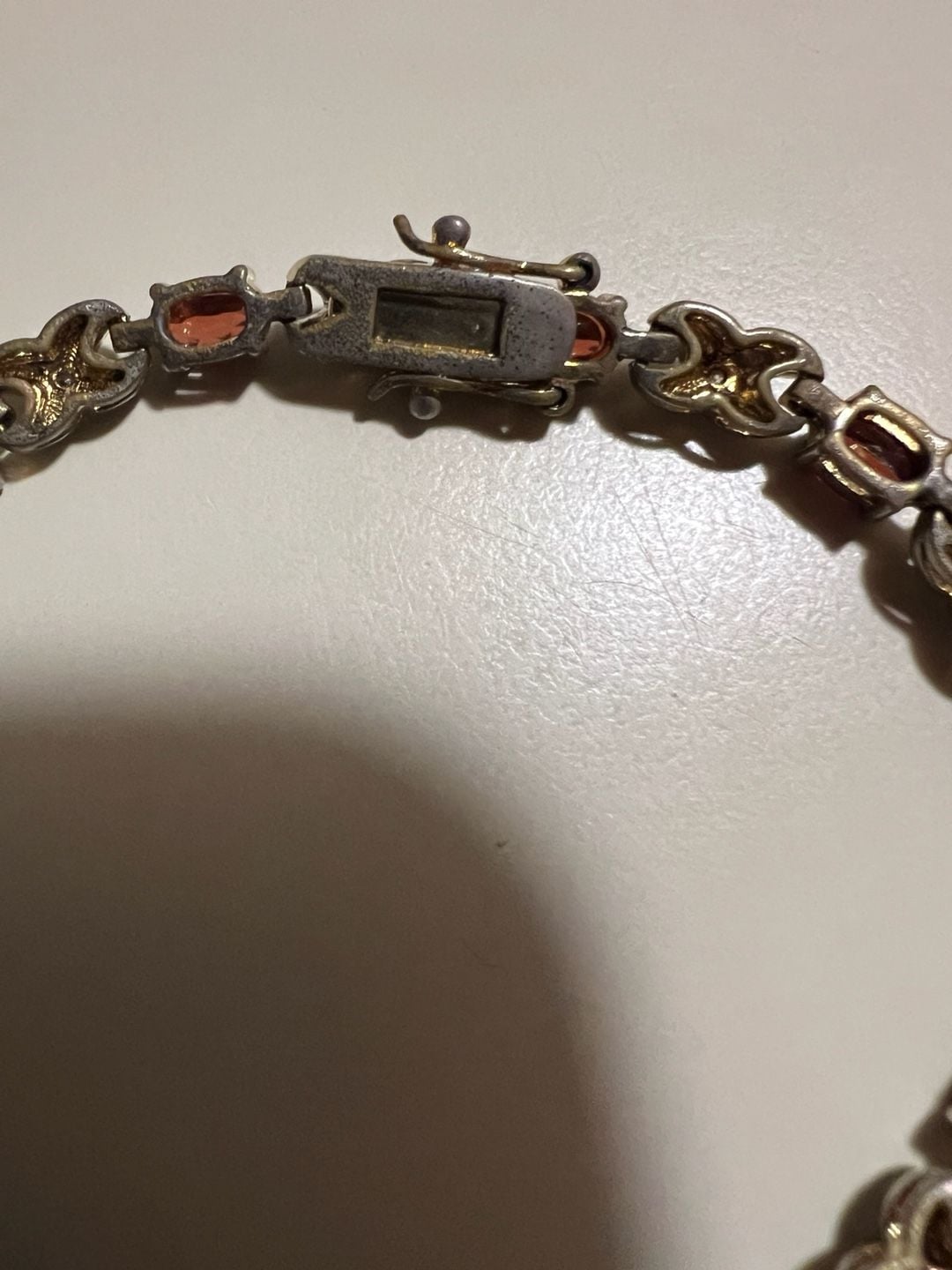 Sterling Silver Garnet Tennis Bracelet 7