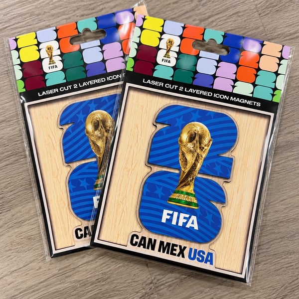 FIFA 2026 World Cup CAN MEX USA Laser Cut Magnets – 2 Pack