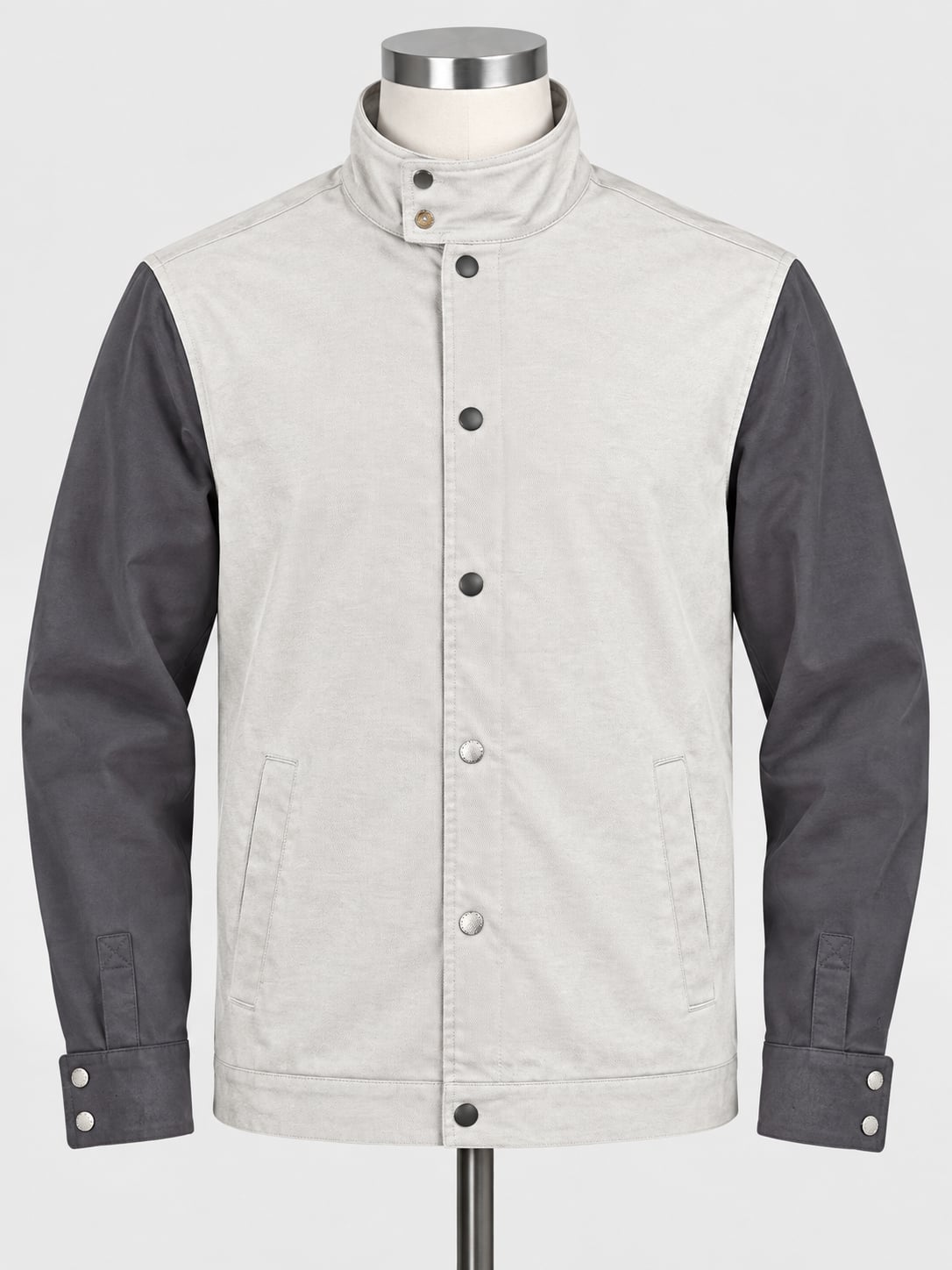 Armani Exchange Varsity Jacket Size S Grey Two Tone Snap Up 1002 2