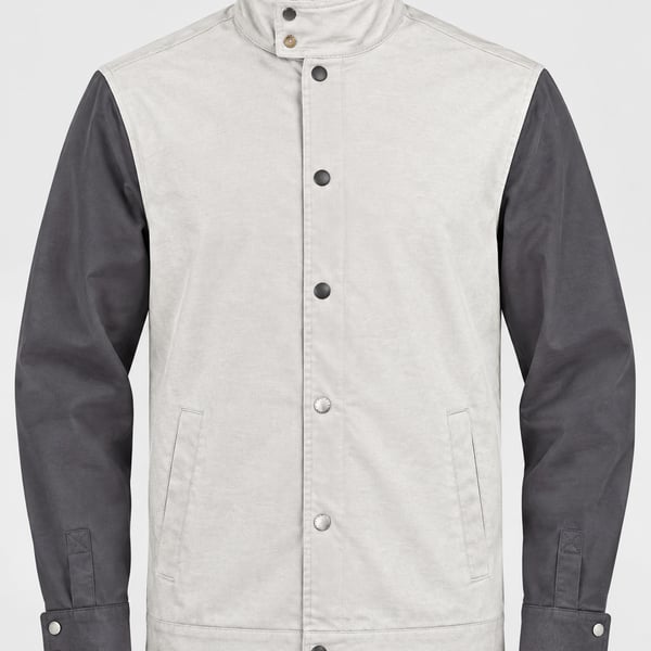 Armani Exchange Varsity Jacket Size S Grey Two Tone Snap Up  1002