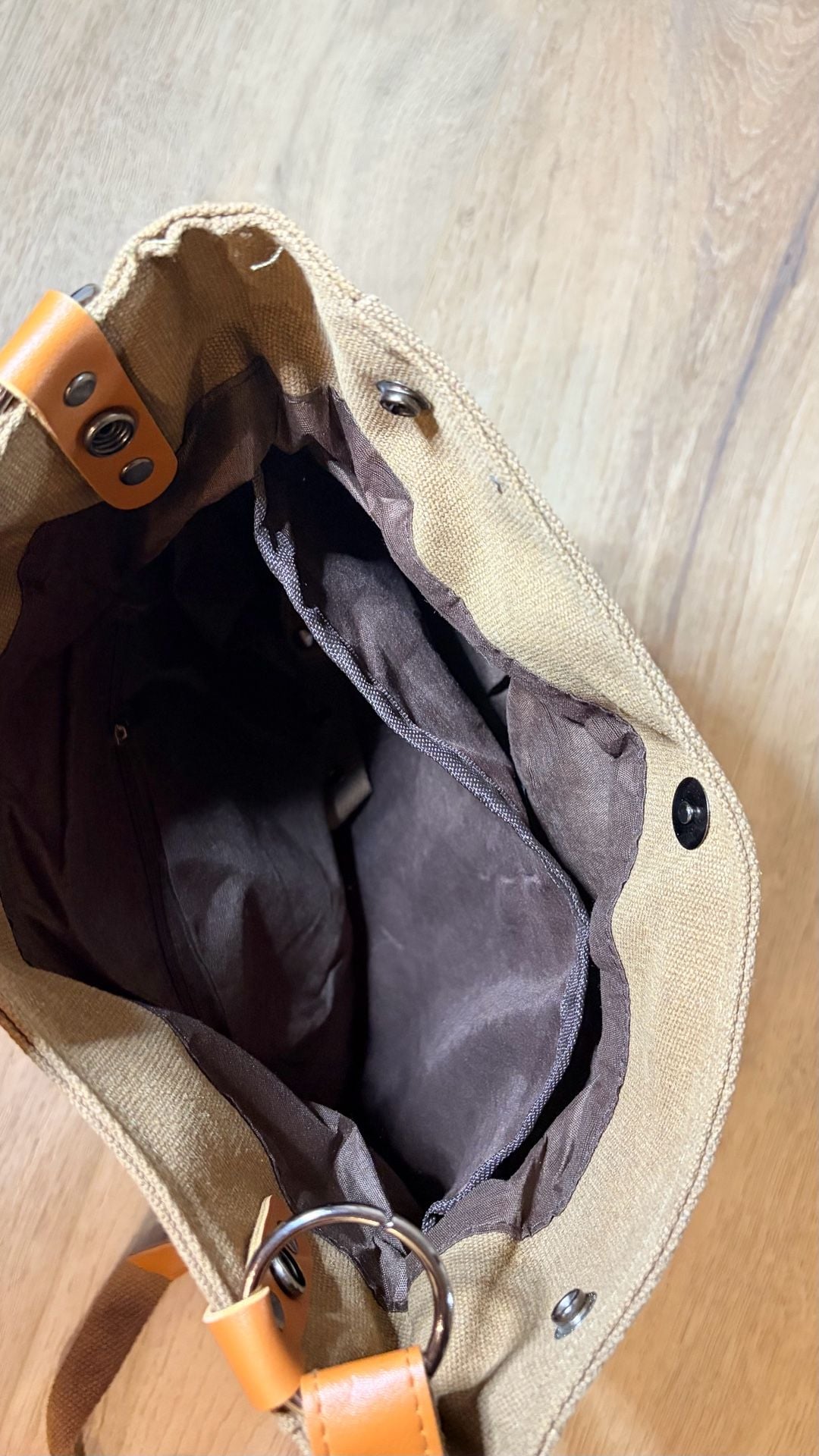 Unbranded Canvas Convertible Backpack Tote Crossbody Bag Brown 5