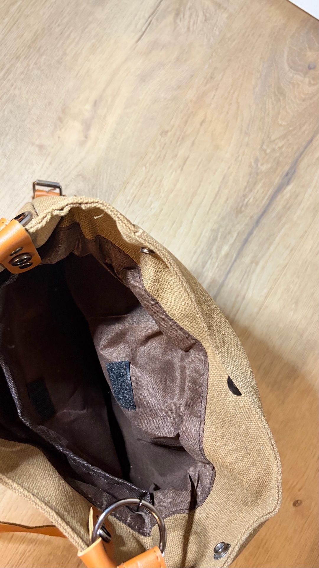 Unbranded Canvas Convertible Backpack Tote Crossbody Bag Brown 6