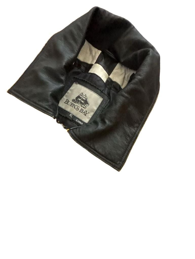 Burk's Bay Car Crafters Collision Repair Vintage Leather Racing Jacket XL 3