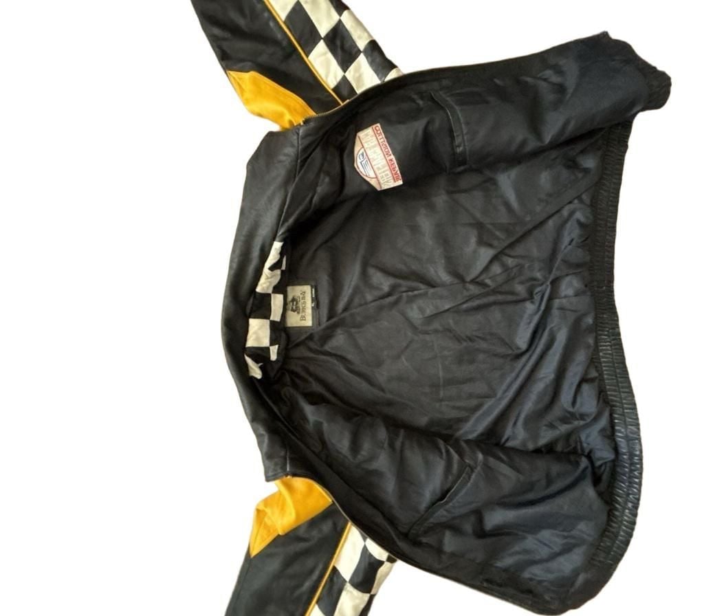 Burk's Bay Car Crafters Collision Repair Vintage Leather Racing Jacket XL 5