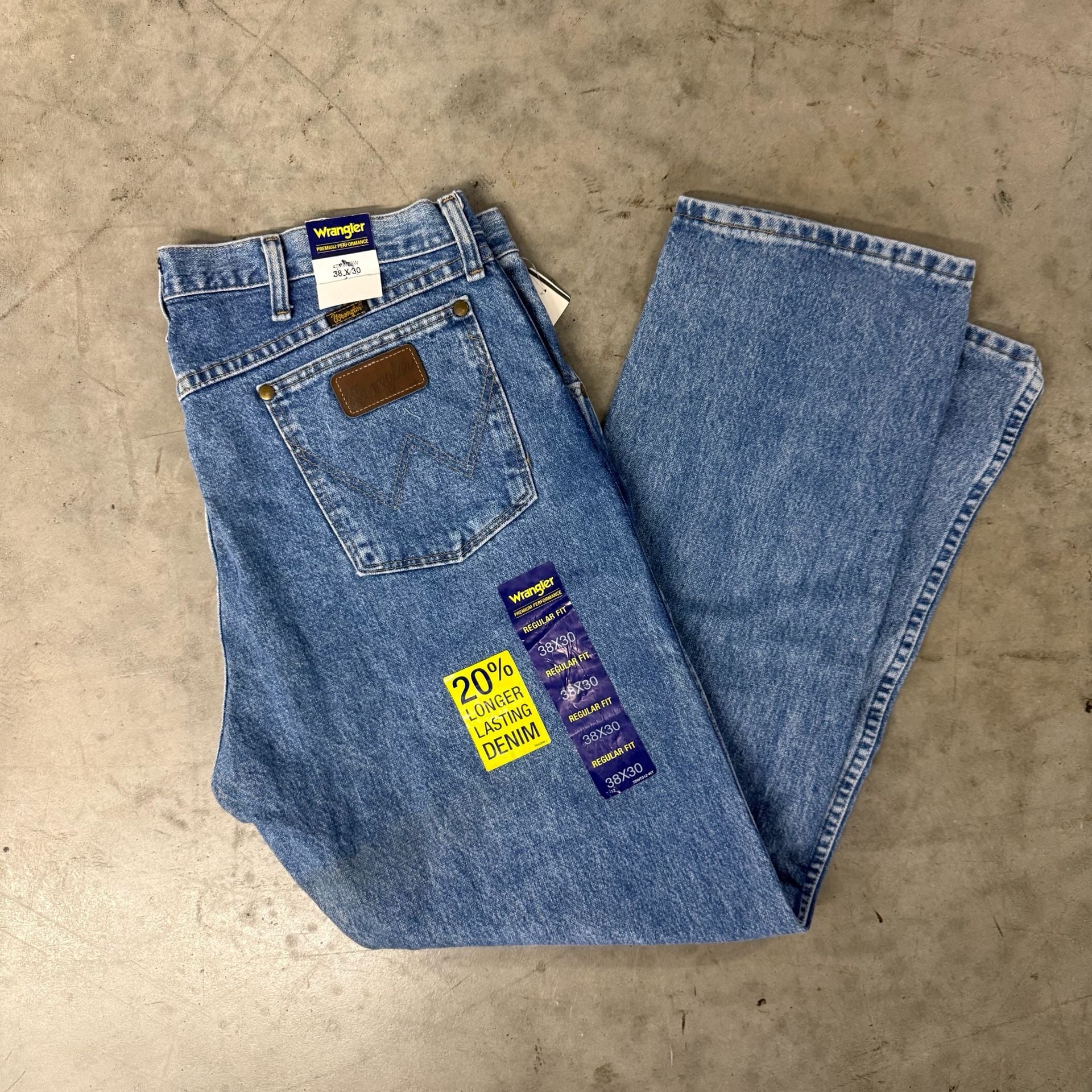 Wrangler 47MWZ Regular Fit Jeans Size 38x30 Blue Denim 2
