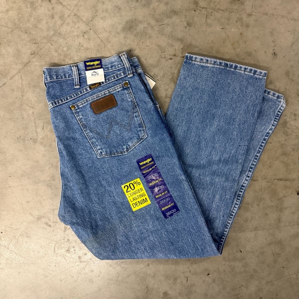 Wrangler 47MWZ Regular Fit Jeans Size 38x30 Blue Denim