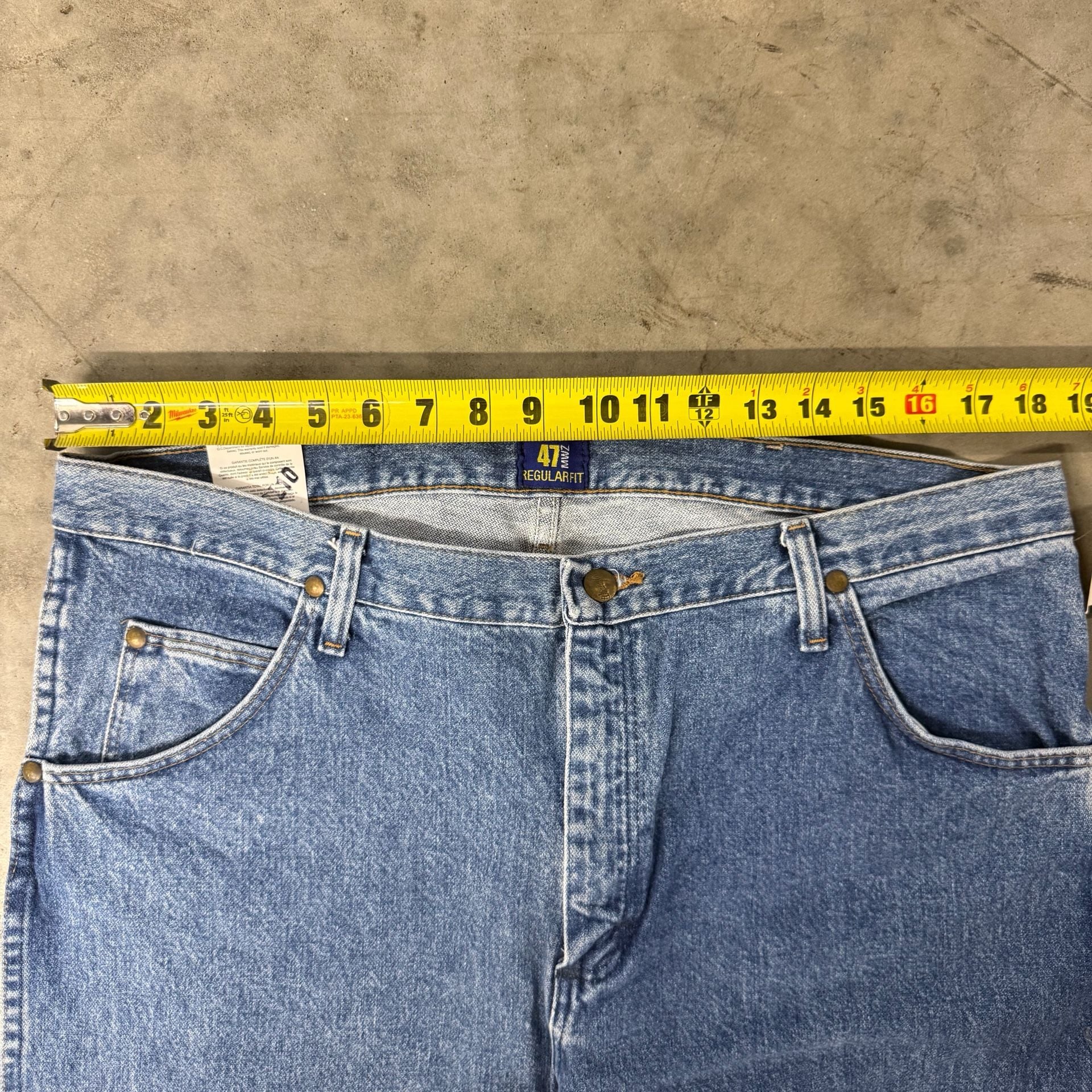 Wrangler 47MWZ Regular Fit Jeans Size 38x30 Blue Denim 5