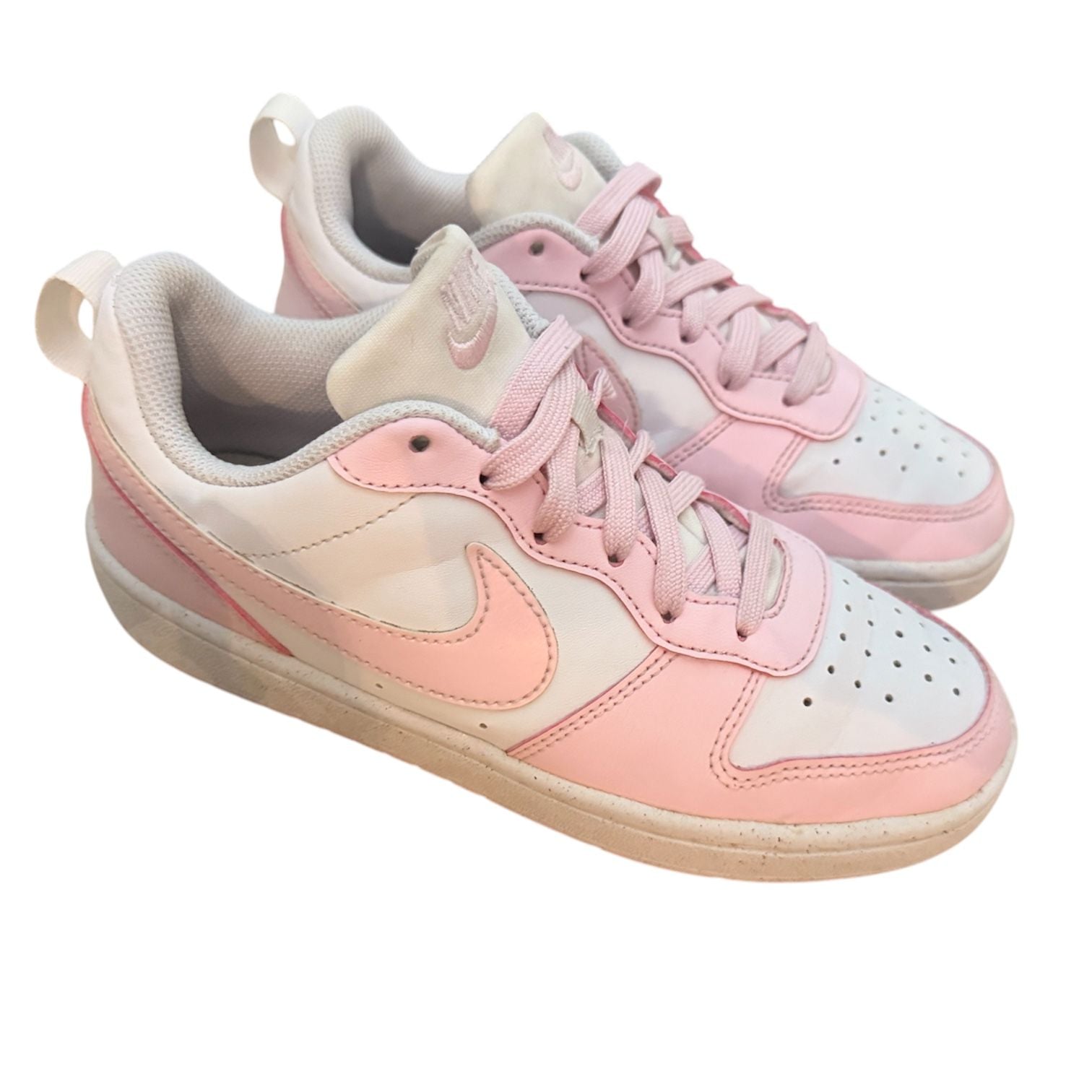 Nike Court Borough Low Recraft Pink White Kids Shoes Size 4Y 2