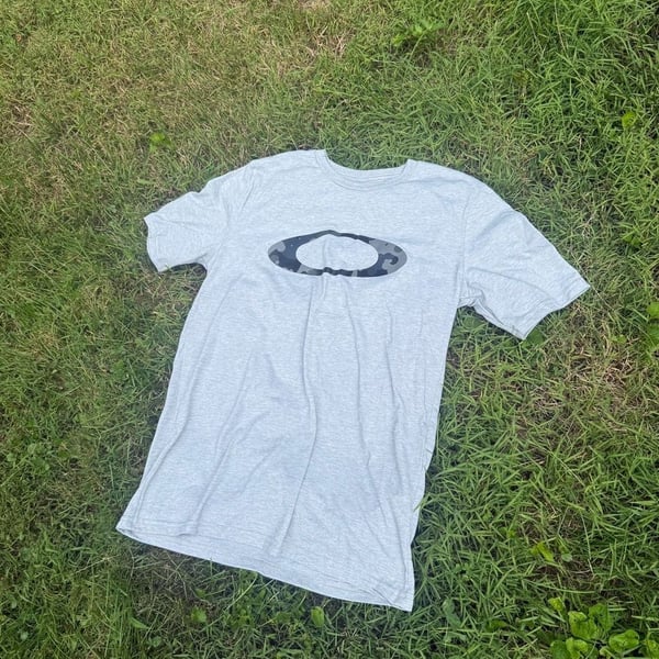 Oakley Gray Hydrofree Regular Fit Short Sleeve T-Shirt with Camo Ellipse Logo