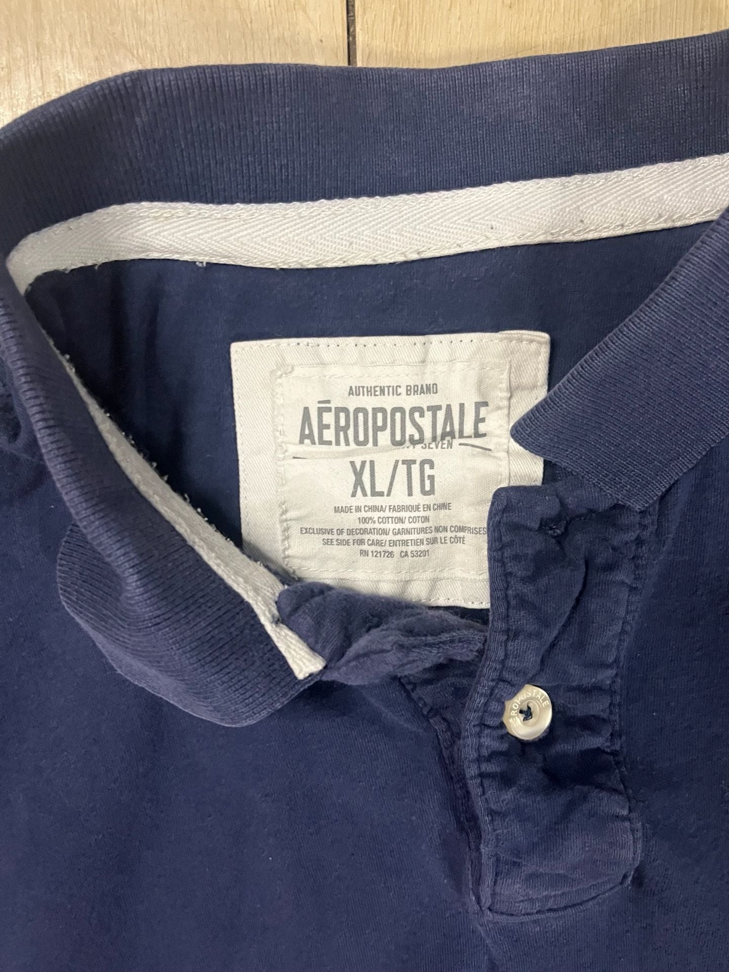 Aeropostale Aero 87 Jersey Polo Size L Blue 5