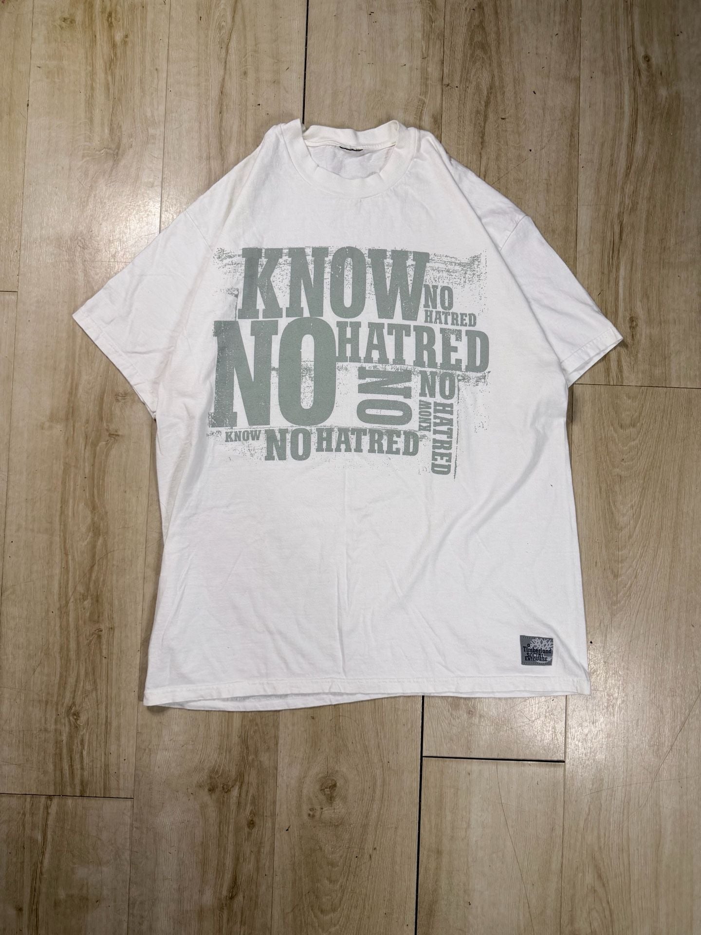 Timberland Know No Hatred T-Shirt White Graphic Tee 2