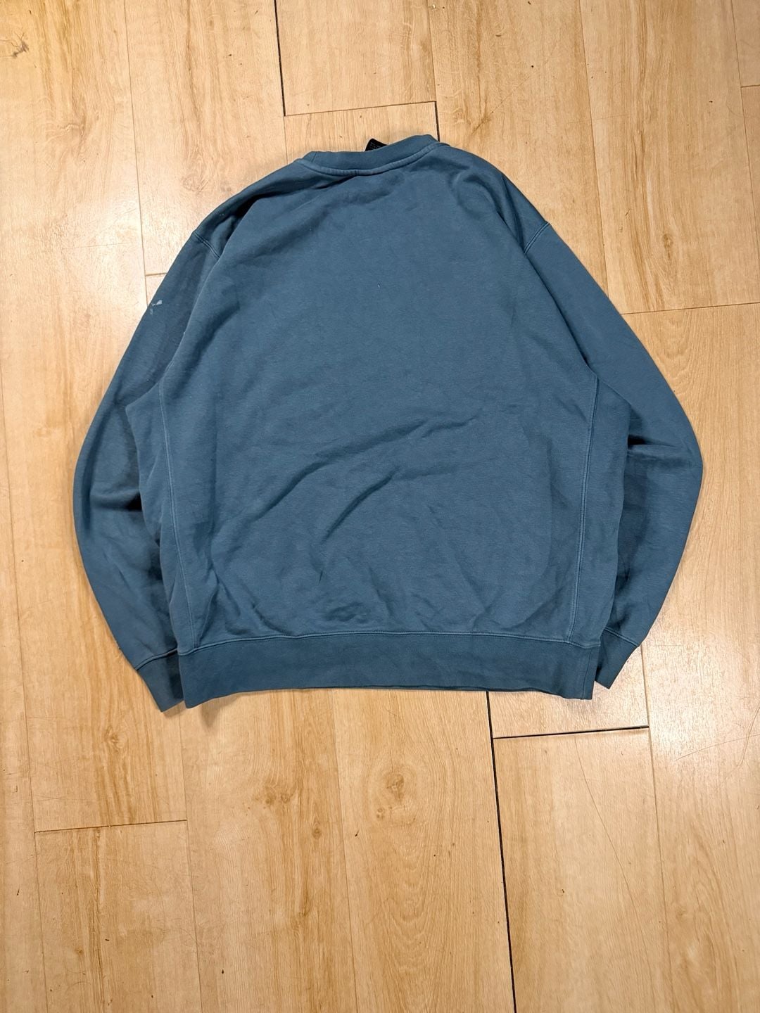 Nike Club Crewneck Sweatshirt Size L Teal Blue Embroidered Swoosh 7