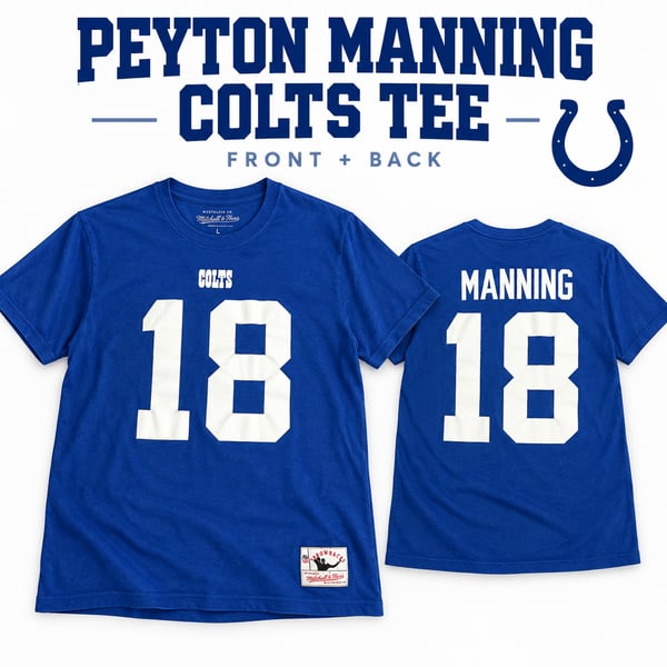 Mitchell & Ness Indianapolis Colts Peyton Manning #18 Throwbacks T-Shirt