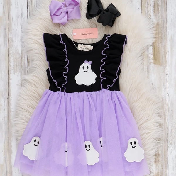 Marie Nicole Clothing Ghost Tutu Dress Purple Black