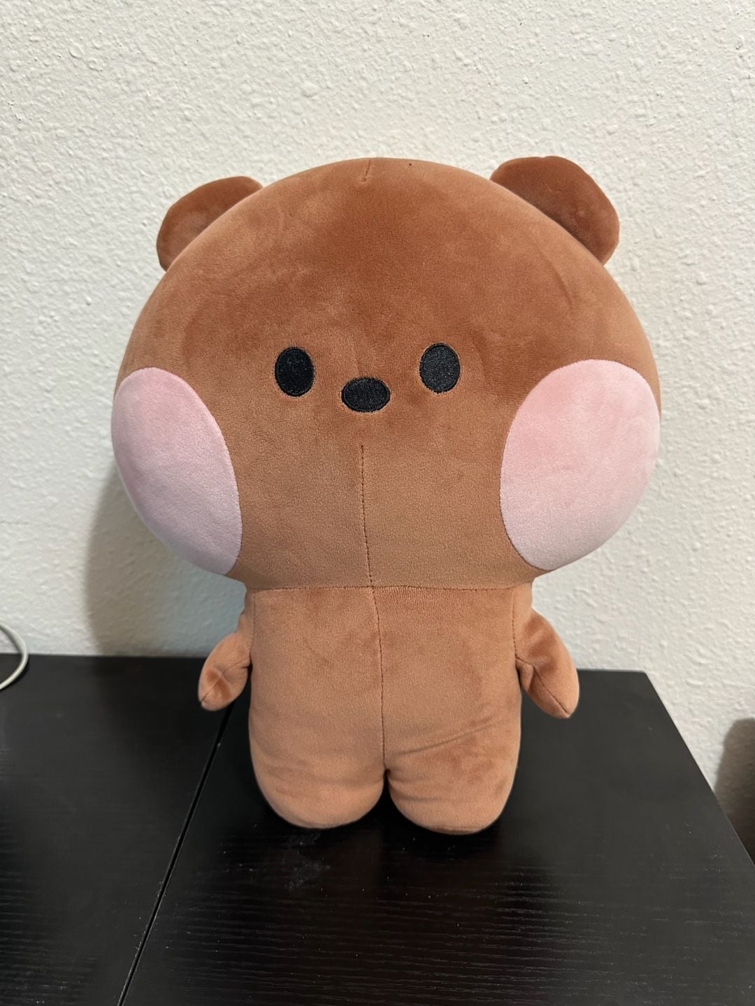 Minini Brown Bear Plush 14 Inch Brown Pink 1