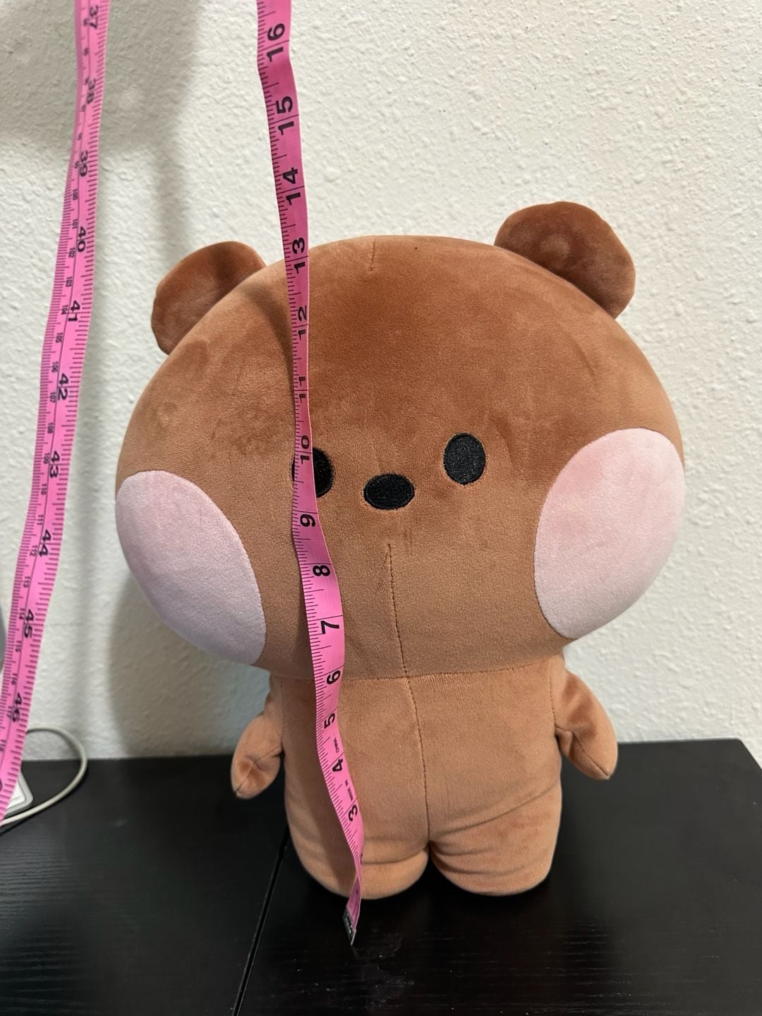 Minini Brown Bear Plush 14 Inch Brown Pink 4