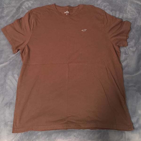 Hollister Must-Have Collection Crew Neck T-Shirt XXL Brown Cotton