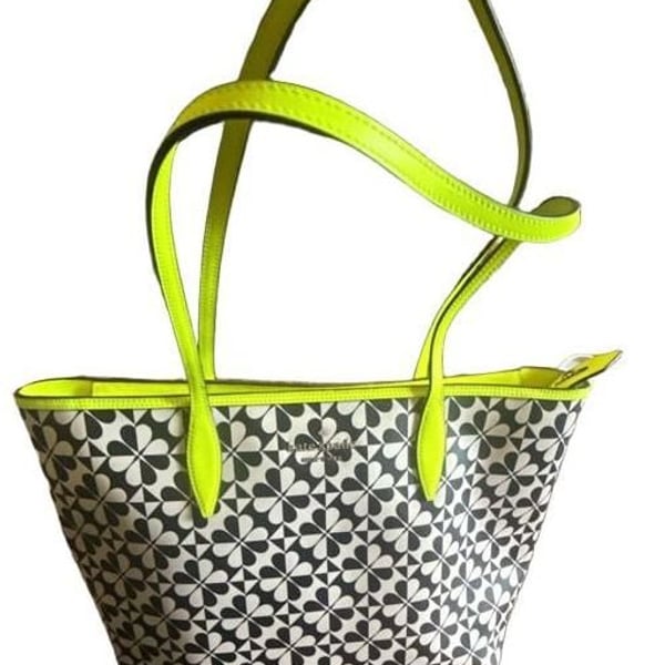 Kate Spade Hollie Spade Clover Geo Neon Trim Large Tote Bag