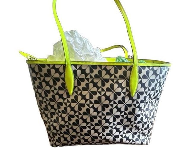 Kate Spade Hollie Spade Clover Geo Neon Trim Large Tote Bag 4