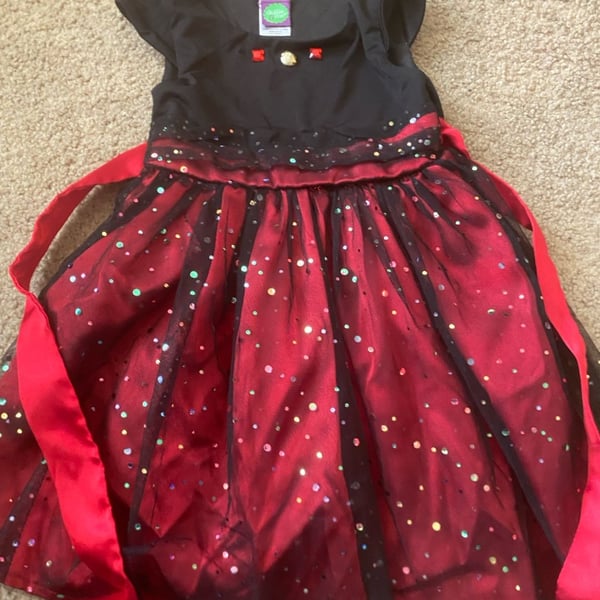 Dollie & Me Sparkly Dress Size 4 Red Black Holiday Party