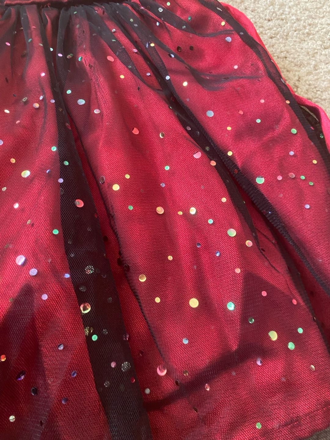 Dollie & Me Sparkly Dress Size 4 Red Black Holiday Party 3