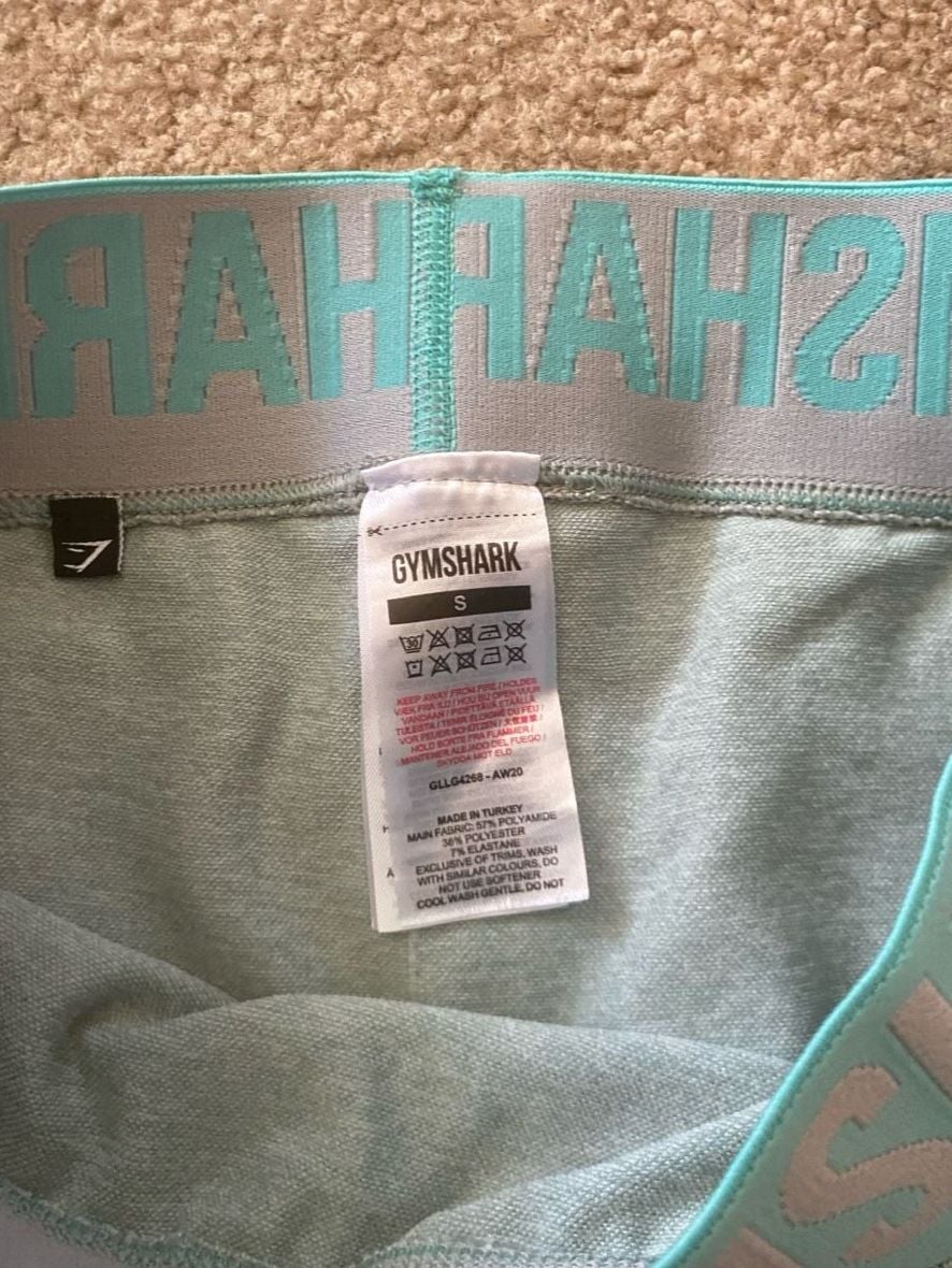 Gymshark Vital Seamless Leggings Size S Gray Mint Green Activewear 6