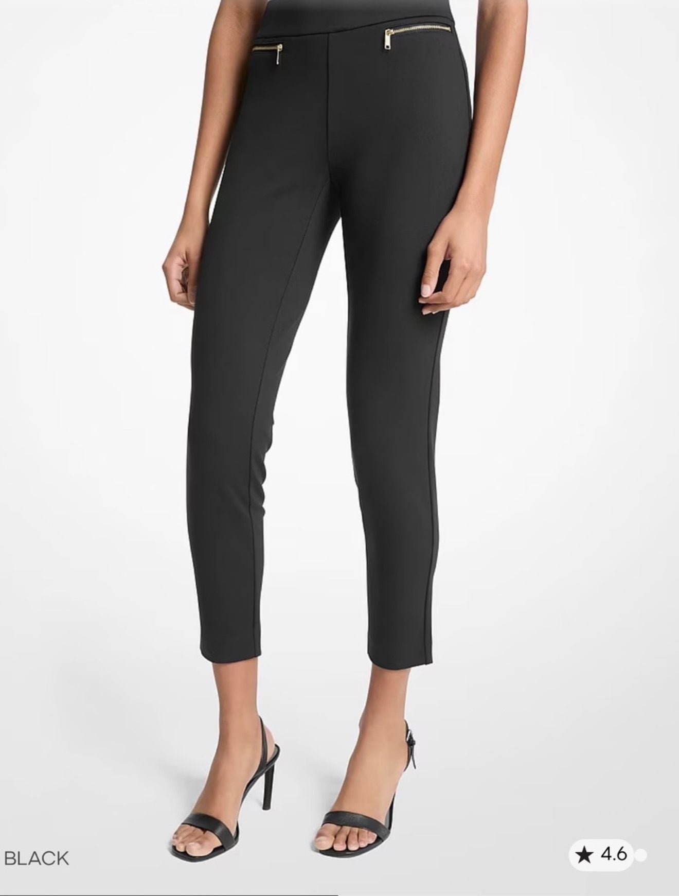 Michael Kors Viscose Blend Zip Pants Size M Black 2