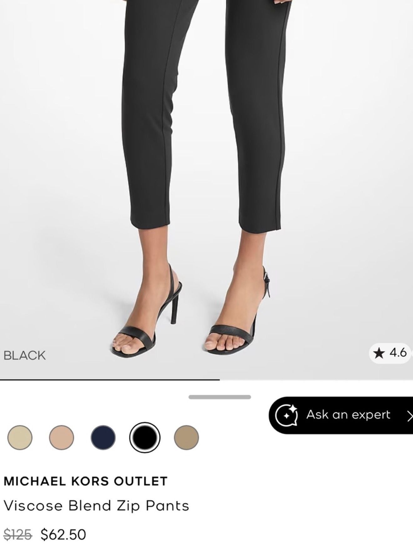 Michael Kors Viscose Blend Zip Pants Size M Black 10