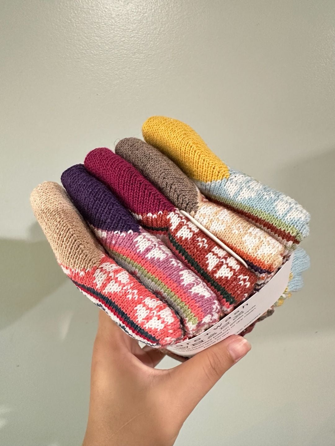 TZB Branding Vintage Pattern Winter Thermal Wool Crew Socks 5-Pack 4