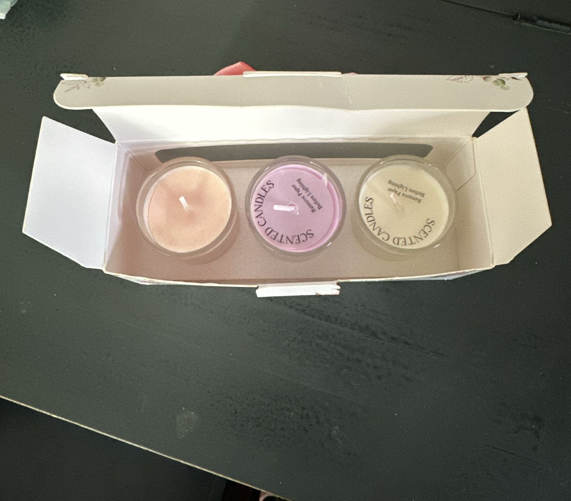 Scented Candles Gift Set 3 x 65g Floral Box 4