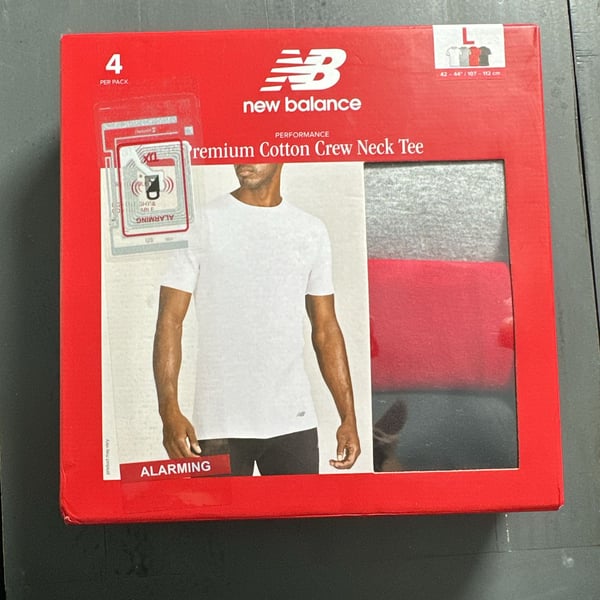 New Balance Premium Cotton Crew Neck Tee Size L 4-Pack