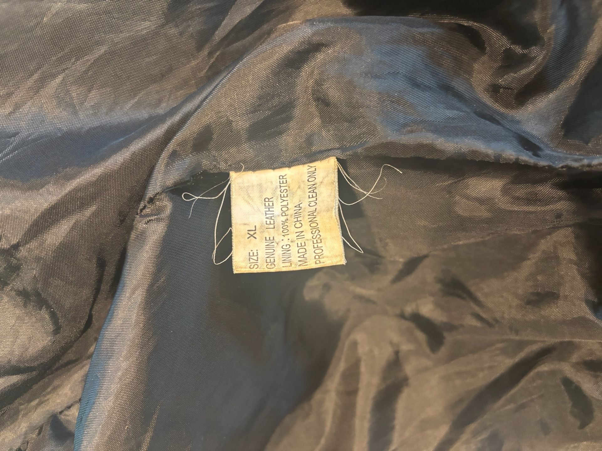Vintage Genuine Leather Bomber Jacket Size XL God Bless America Eagle Flag 5