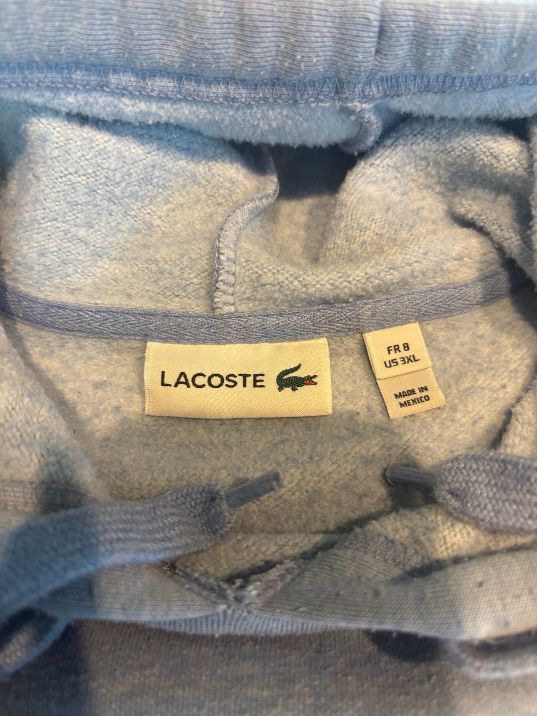 Lacoste Logo Hoodie Size US 3XL Blue Pullover Sweatshirt 4