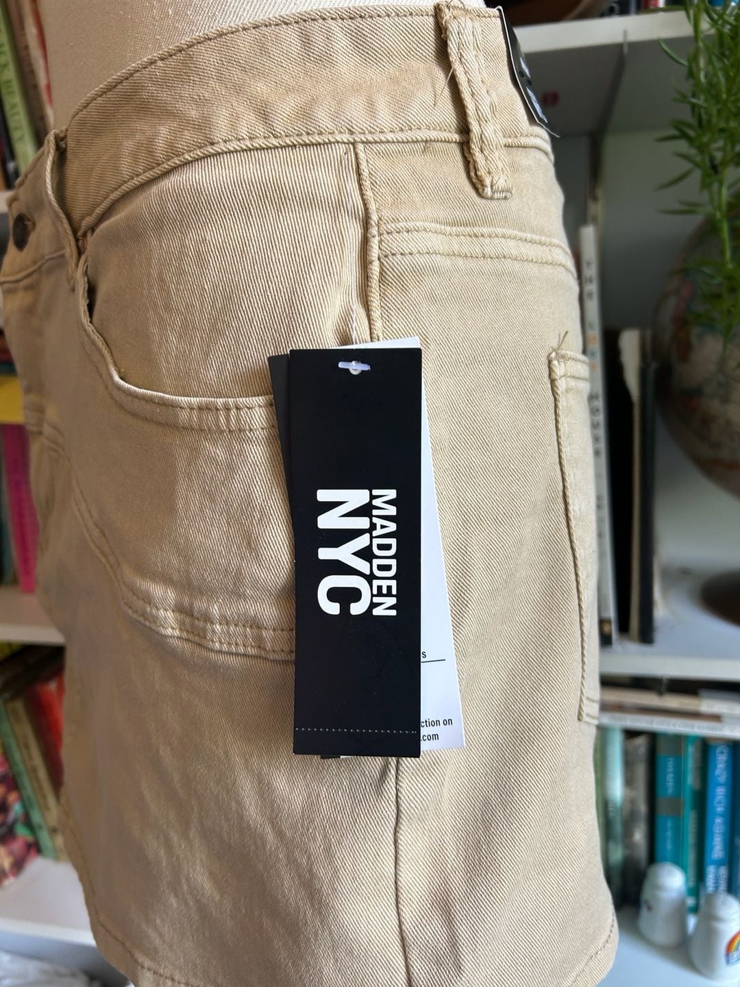 Madden NYC Western Skirt Size L Khaki Denim Mini 3