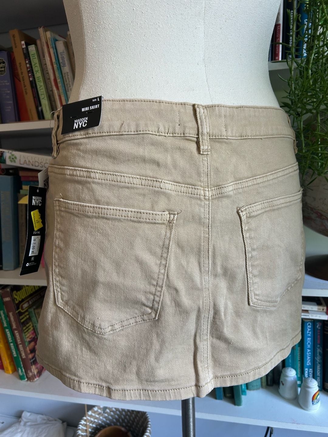 Madden NYC Western Skirt Size L Khaki Denim Mini 5