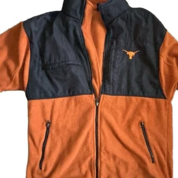 Pro Player Texas Longhorns Fleece Jacket Size L Orange Black