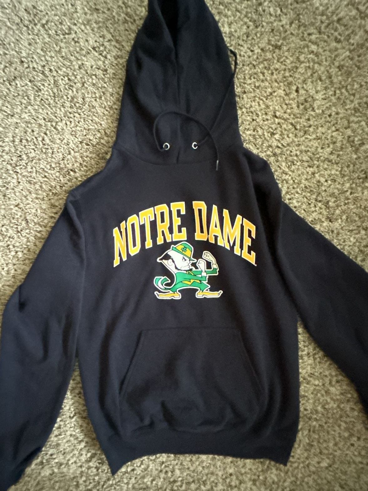 Champion Notre Dame Fighting Irish Hoodie Size S Navy Blue 2
