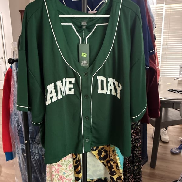 Wild Fable Game Day Button-Front Baseball Jersey Size 3x Green
