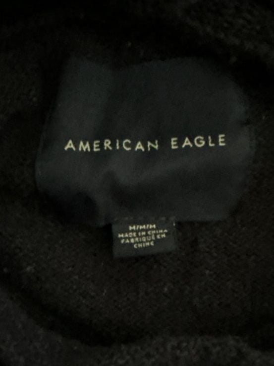 American Eagle Aztec Baja Hoodie Sweater Size M Blue Pullover 3