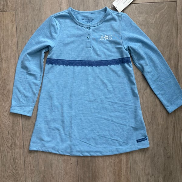 American Girl Polar Bear Pajamas Size XS 6 Blue Long Sleeve Top