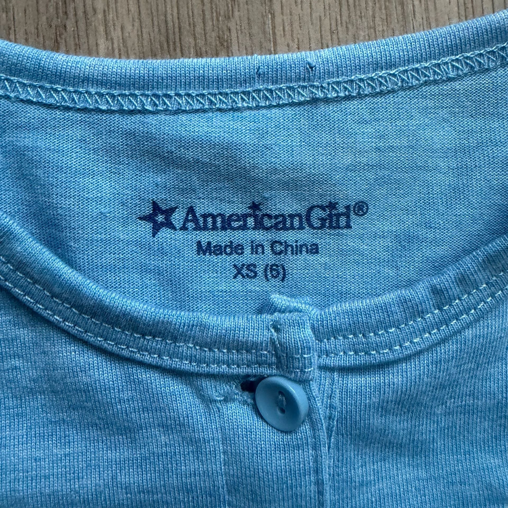 American Girl Polar Bear Pajamas Size XS 6 Blue Long Sleeve Top 4